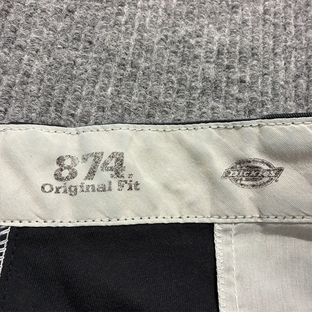 Dickies 874 Original Fit Mens Pants Size 42x34 Black‎ Flat Front High Rise - Picture 8 of 11